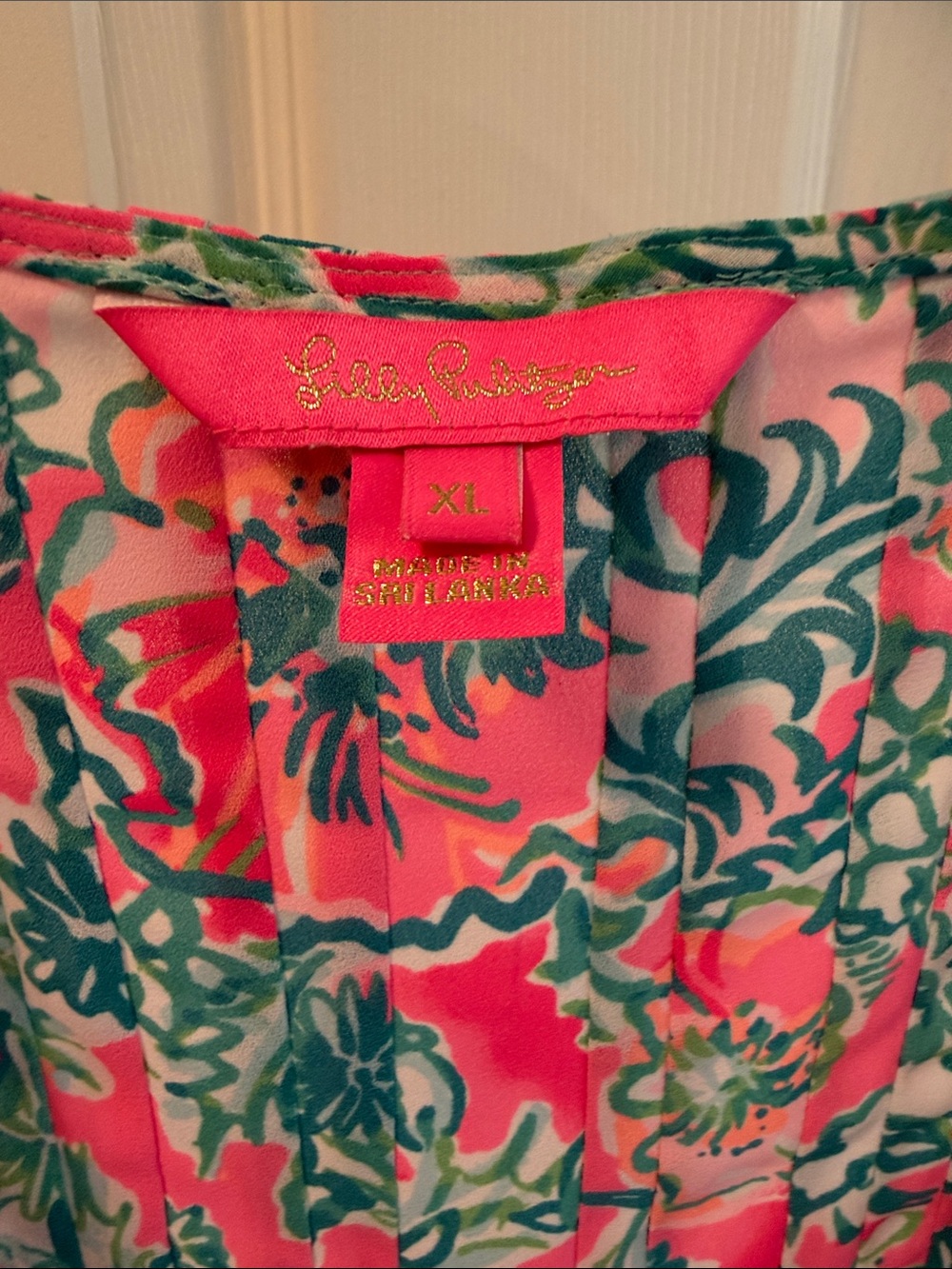 Lilly Pulitzer Pink & Teal Floral Peasant Blouse - Picture 3 of 5